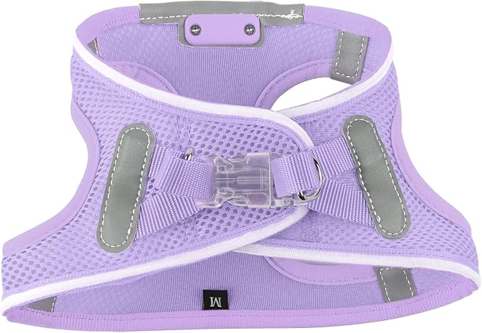 Light Up Dog Harness,Rechargeable LED Dog Harness for Small Medium Large Dogs,Reflective Lighted Safety Vest for Night Walking & Camping,Lightweight & Adjustable,Lavender Purple,S