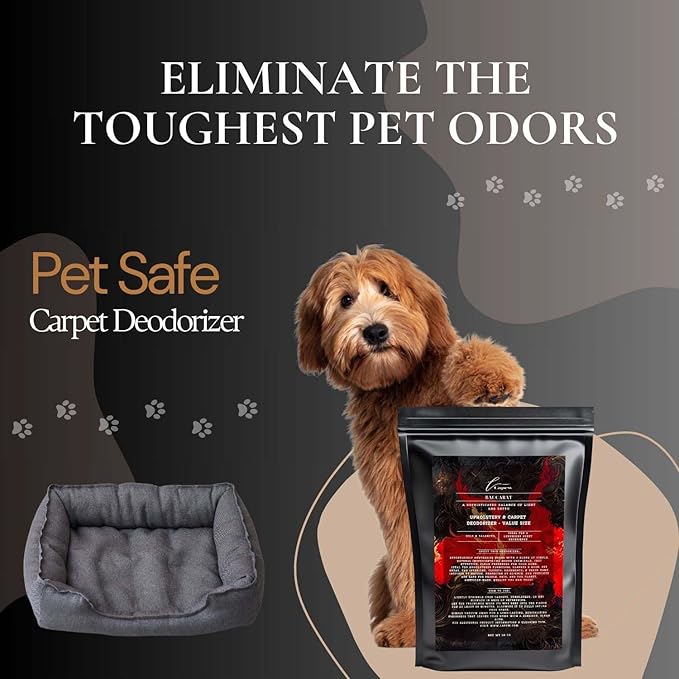 Baccarat Carpet Freshener Powder Refill 36 oz | Powerful Odor Eliminator for Home | Upholstery Deodorizer | Carpet Deodorizer | Pet Urine | Cat Litter Box | Enchanted Rouge Fragrance