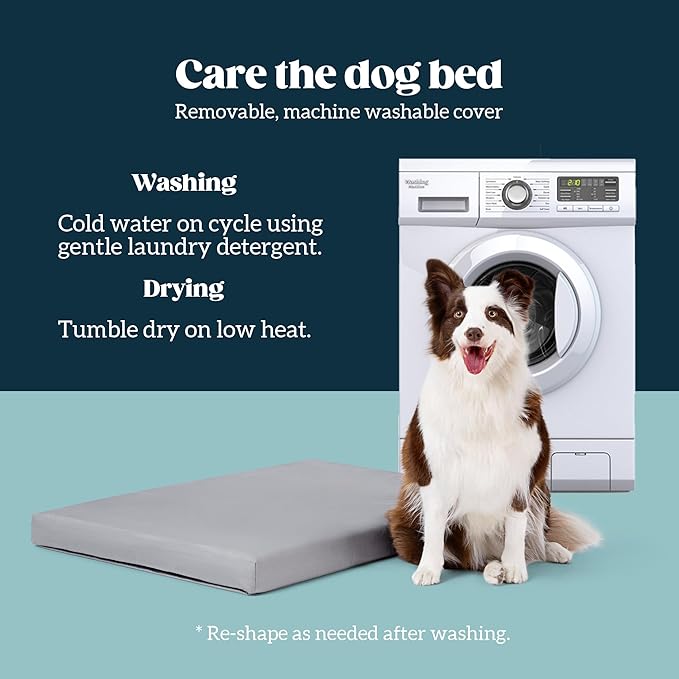 Cybarmour Indestructible Dog Bed - Outdoor Waterproof Chew Proof Dog Crate Pad - Orthopedic Kennel Mat for Aggressive Chewers - Large Breeds & Fits 42-Inch Crate - 41"x27", Limestone