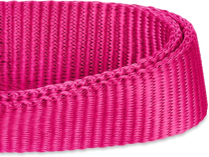 Hyhug Pets Solid Color Classic Regular Heavy Duty Basic Collar for Large Dogs, Unique Design Adjustment Triglide Slide (Buckle) Can Attached Name Tag Accessories. (Large, Rose Red)