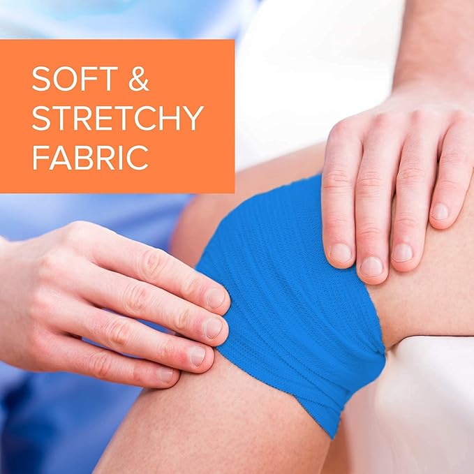 California Basics, Self Adhesive Bandage Wrap, 2 Inch by 5 Yards Non Woven Cohesive Bandage Rolls, 24 Pack, Vet/Stretch Wrap, Multi Colored Neon Medical Athletic Tape for Wrist, Waterproof