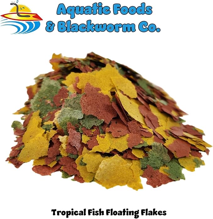 Aquatic Foods Inc. Tropical Fish Flakes, Mix of Krill, Color Enhancing, Spirulina Flakes for Cichlids, Angels, Tetras, Guppies, All Tropical Fish...WL…5-lbs Poly Bag