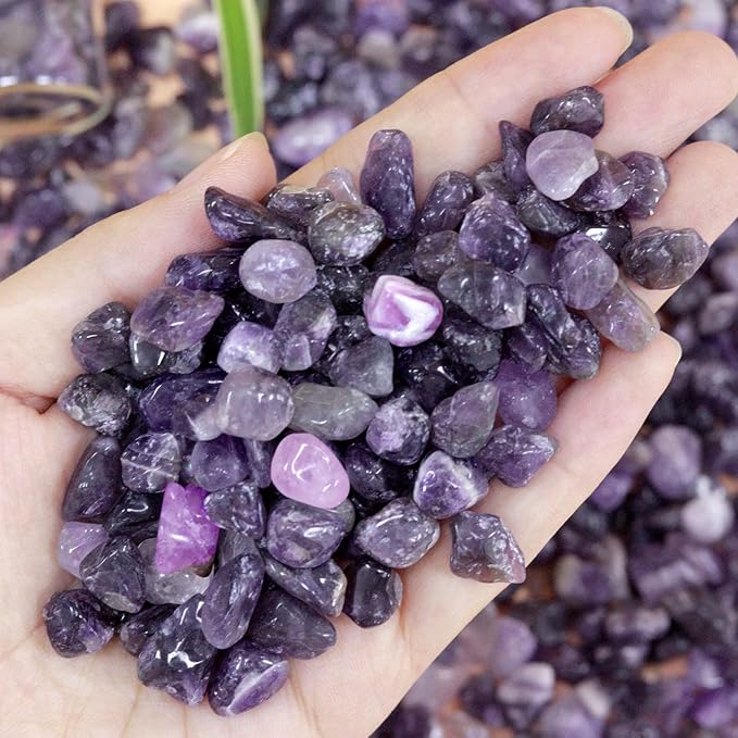 Amethyst Healing Crystal Chips Bulk Gemstones Sets Tumbled Chips Crushed Stones Crushed Crystals Natural Rocks for Fountain Rocks Decoration Reiki Energy Balancing Meditation Aquarium Gravel 0.44lb