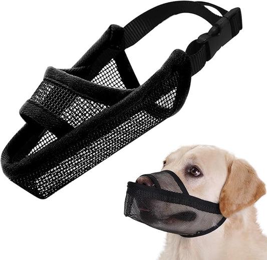 Crazy Felix Nylon Dog Muzzle for Small Medium Large Dogs Dachshund Beagle Poodle Labrador, Air Mesh Breathable and Drinkable Pet Mouth Guard for Anti-Biting Chewing Scavenging (XXS, Black)
