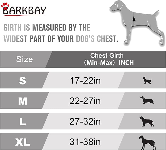BARKBAY No Pull Dog Harness Front Clip Heavy Duty Reflective Easy Control Handle for Large Dog Walking(Black,S)