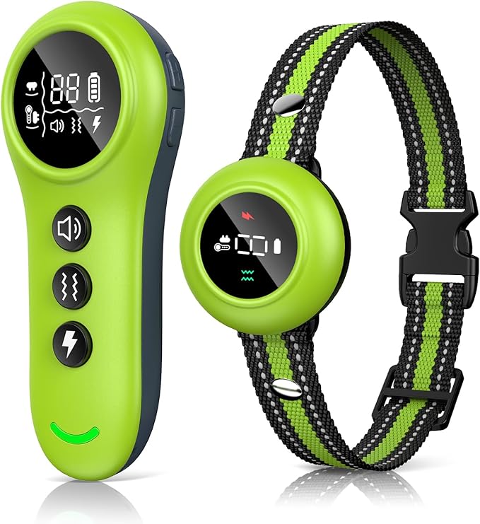 XDX 2-in-1 Dog Shock Collar & Bark Collar – 3300FT Dog Training Collar with Remote, Automatic Anti-Barking, 5 Adjustable Sensitivity Levels, IP67 Waterproof E-Collar for Small Medium Large Dogs