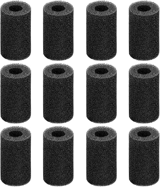AQUANEAT 12-Pack Pre-Filter Sponge for Aquarium Shrimp Fry Fish Tank Filter Intake 0.6 Inch, Replacement Foam Cover