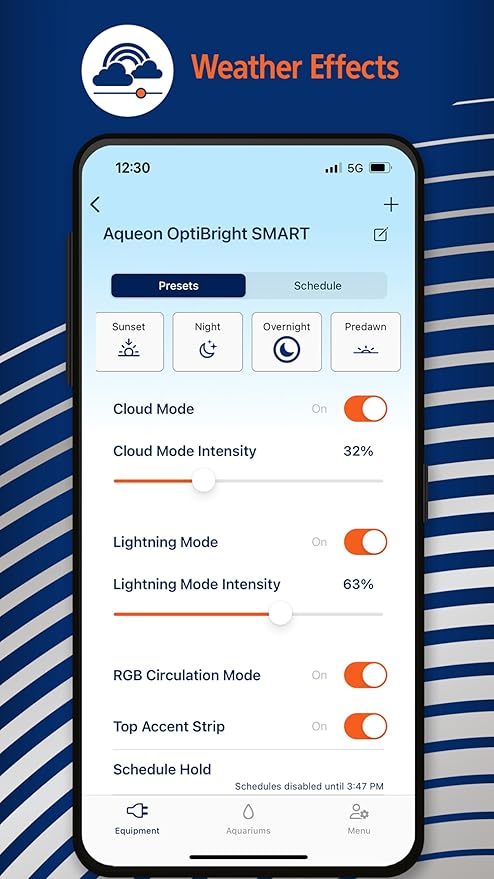 Coralife Fish Tank Aquarium Seascape WiFi/Bluetooth Smart LED Light Fixture, 48-54"