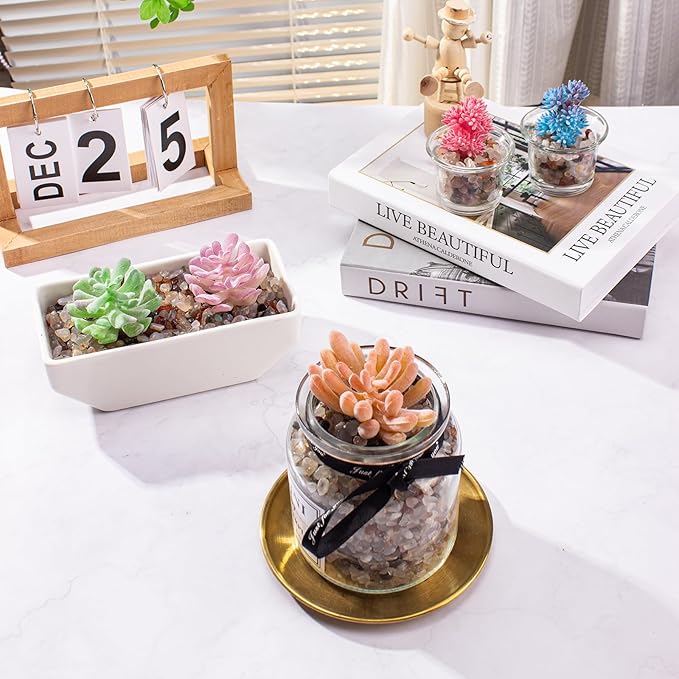 Crystal Chips Polished Crushed Quartz Vase Filler, 0.88 Lb Irregular Shaped Aquarium Gravel Rocks Carnelian Tumbled Gemstones Pebbles for Aquarium, Vase Fillers, Succulent Plants Decor