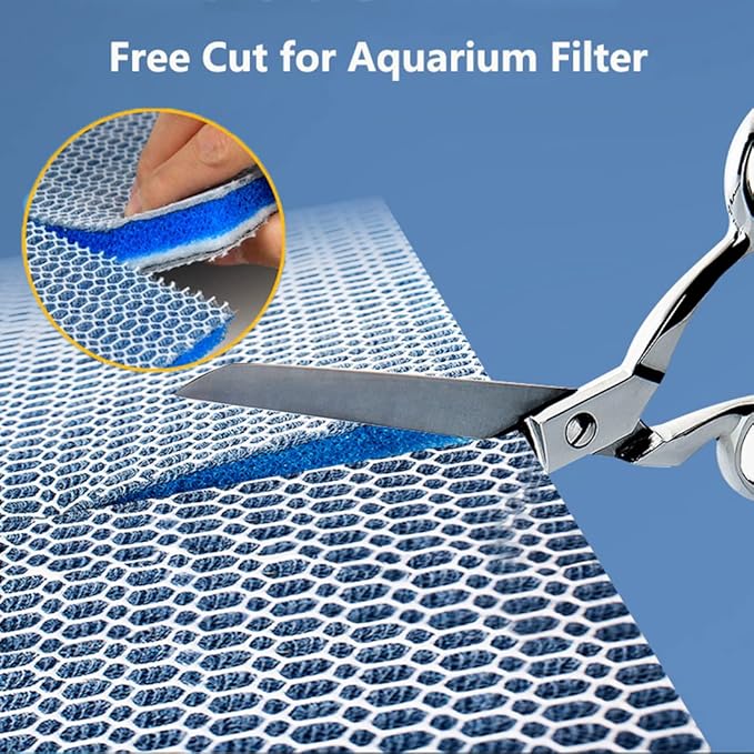 Aquarium Filter Media, Newly Premium 8-Layer Filter Pads for Aquarium, Fish Tank Sponge Pad Foam Filter Accessories for Pond (47" x 12",1 Pack)