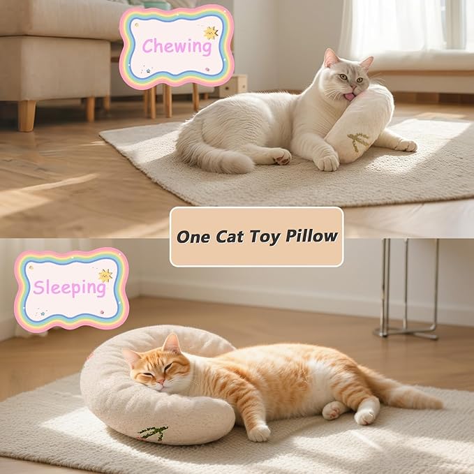 Cute Cat Couch with Soft Pillow, Supportive Dog Couch, Cat Sofa with Removable Cover，Cute Rainbow Shaped, 24 Inch