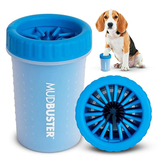 Dexas MudBuster Portable Dog Paw Washer/Paw Cleaner, Medium, Pro Blue