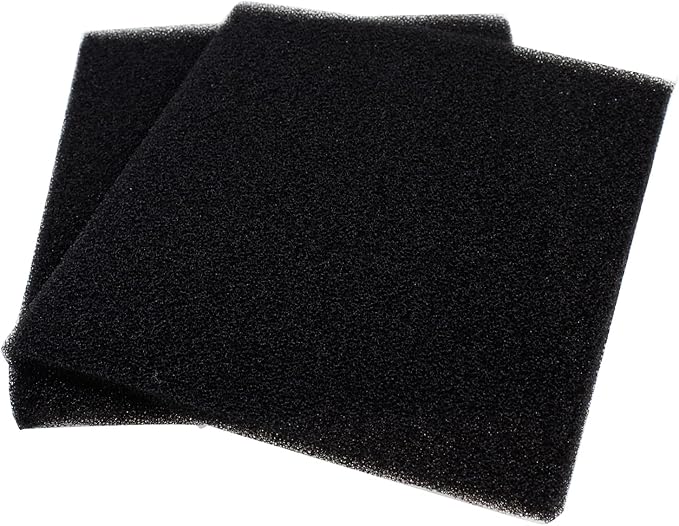 AQUANEAT 2 Pack Aquarium Bio Sponge Filter Media Pad Cut-to-Size Open Cell Foam Sheet for Fish Tank Sump (9" x 9" x 0.5") Black