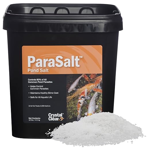 CrystalClear ParaSalt Outdoor Pond & Water Garden Rock Salt Crystals, Fish Parasite Control, Beneficial Stress Reducing & Slime-Coat Treatment, Natural Aquatic Additive, Koi, Plants & Pet Safe, 10 lbs