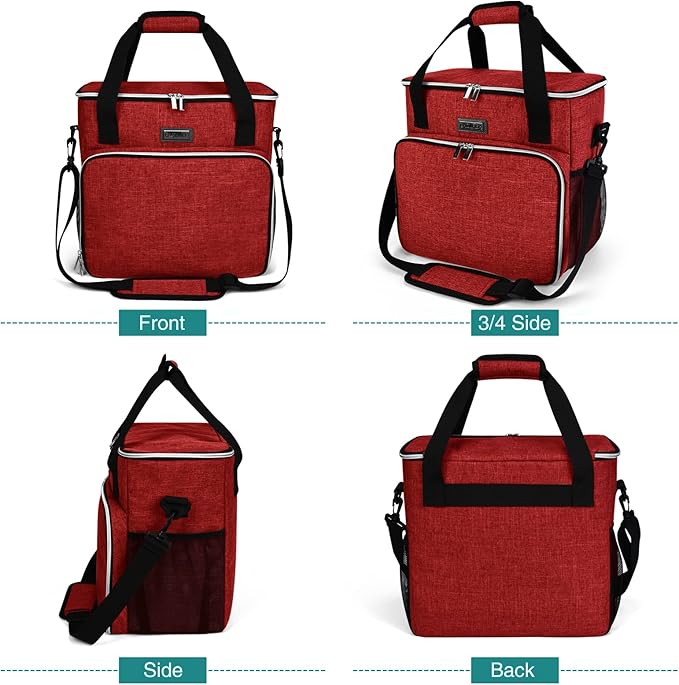 BAGLHER Dog Travel Bag, Pet Travel Bag (ALL Pet Travel Supplies), With 2 Pet Food Containers and 2 Collapsible Silicone Bowls; Essential Kits for Pet Travel Red