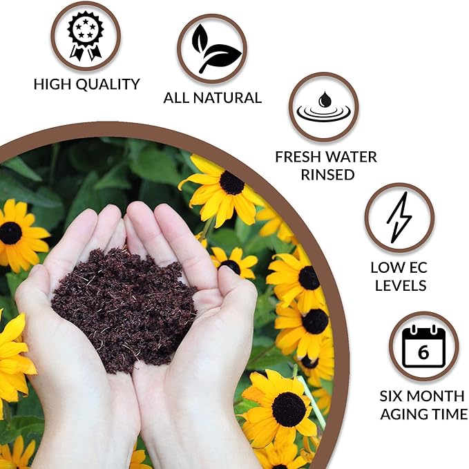 Coco Coir Brick (10lbs), Organic Perlite, Worm Castings, Neem Seed Meal, Kelp Meal Fertilizer, & Organic Biochar for Plants - Potting Soil & Garden Fertilizer Mix - 100% Natural Gardening Bundle