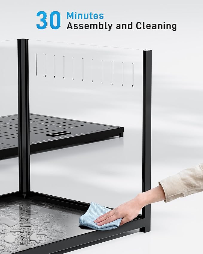 BUCATSTATE Hamster Cage Metal 3.0 - Chewproof Large Rat Cage Stackable with Top Access Easy Assemble 47L x 23.6W x 25.5H Inches Dwarf Syrian Hamster Tank for Gerbil Mouse (7.75 ft², Black)