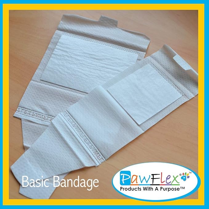 Basic Leg Bandages for Dogs, Cats and Other Pets First Aid Non-Adhesive Fur Friendly - Value 10 Pack (5 Standard, 5 Wide) by PawFlex (XX-Small)