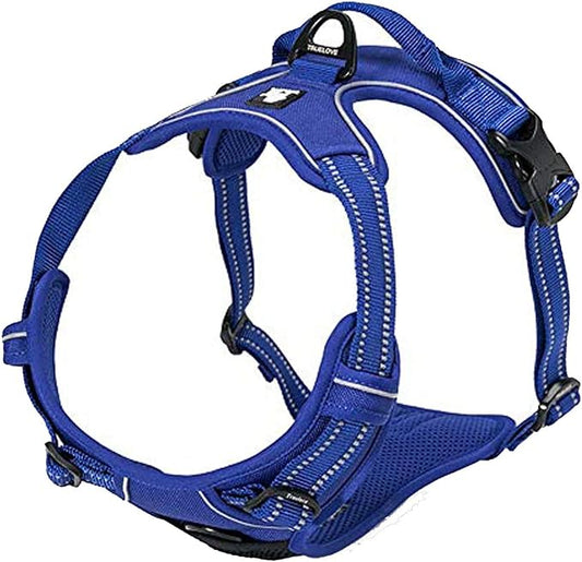 TRUE LOVE Adjustable No-Pull Dog Harness Reflective Pup Vest Harnesses Comfortable Control Brilliant Colors Truelove TLH5651(Royal Blue,S)