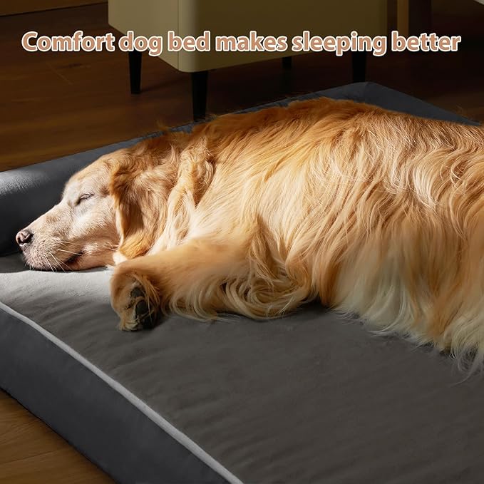 BFPETHOME Washable Dog Beds for Extra Large Dogs, Orthopedic Dog Bed Extra Large, Big Dogs Couch with Removable Washable Cover, Waterproof Lining and Nonskid Bottom, Egg-Crate Foam Pet Sofa