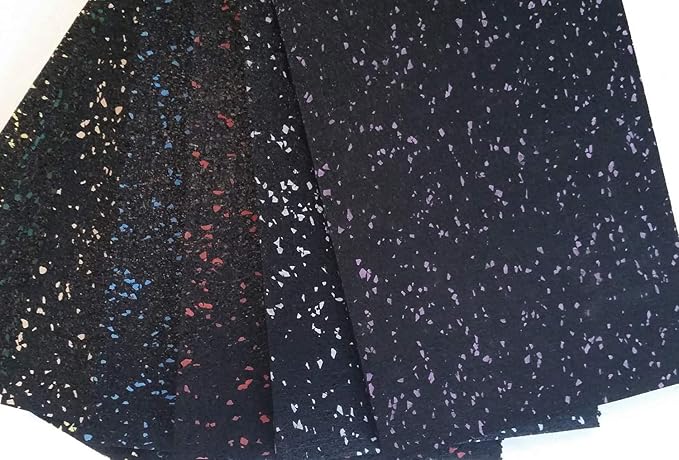 American Floor Mats 1/4in (7mm) Thick 10% Blue/Grey 4' x 19' Heavy Duty Rubber Rolls, Protective Exercise Mats, Home Gym Rubber Flooring