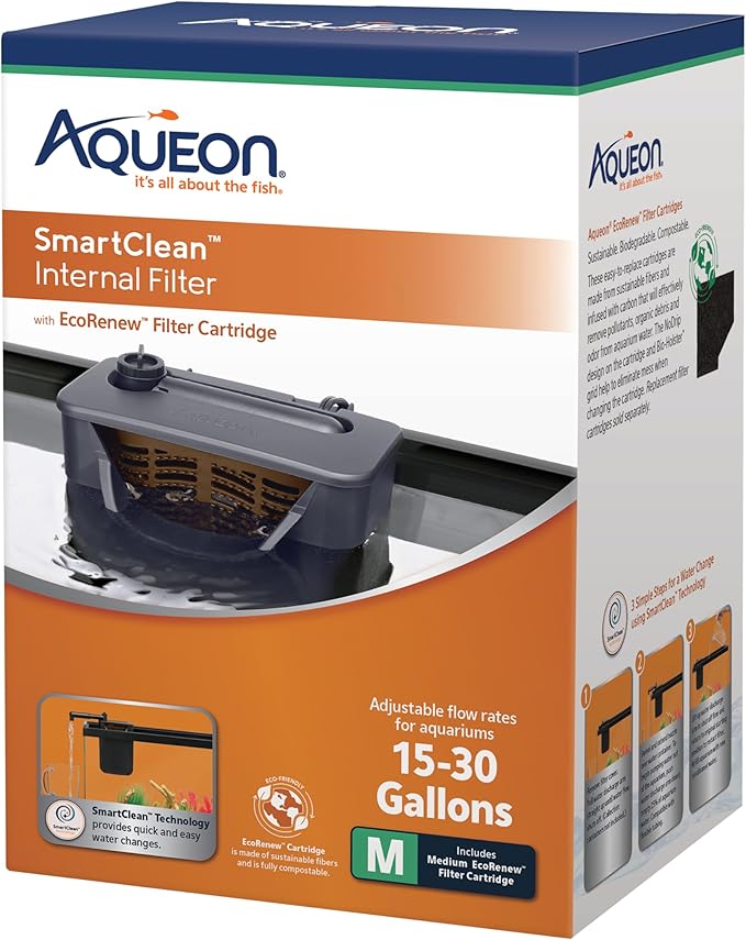 Aqueon QuietFlow Internal Filter with SmartClean Technology, Medium