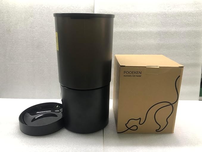 Automatic Cat Feeder Food Dispenser: 6L Timed Small Dog Dry Food Dispenser with 10s Voice - Distributeur Nourriture Chat Hund Programmable - Auto Pet Feeder with 1-6 Meals Black