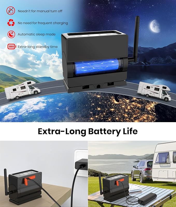 AUTO VOX Wireless Backup Camera Magnetic: 5" Portable No Wiring 1 Min Install Trailer Hitch Camera, 2-Channel HD 1080P Car Monitor & IR Night Vision Back Up Camera Systems for Truck, RV, Camper