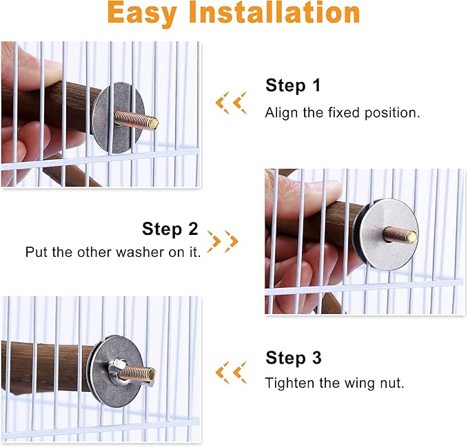 Bird Perch Stand Toy, Natural Grapevine Wood Parrot Perch Bird Cage Branch Accessories for Parakeets Cockatiels Conures Macaws Finches Love Birds(9.8" Length)