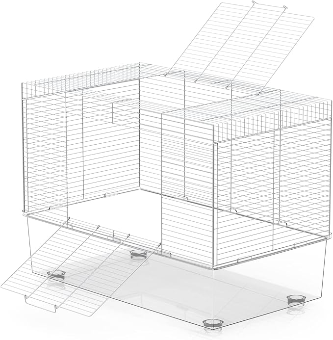 BUCATSTATE Hamster Cage 3-Level with Accessories, Includes Free Exercise Wheel, Water Bottle, Food Bowl & Hamster Hideout, Large Hamster Cage for Dwarf Hamster, Mice, Degus (24.4" L*13.7 "W*16.9" H)