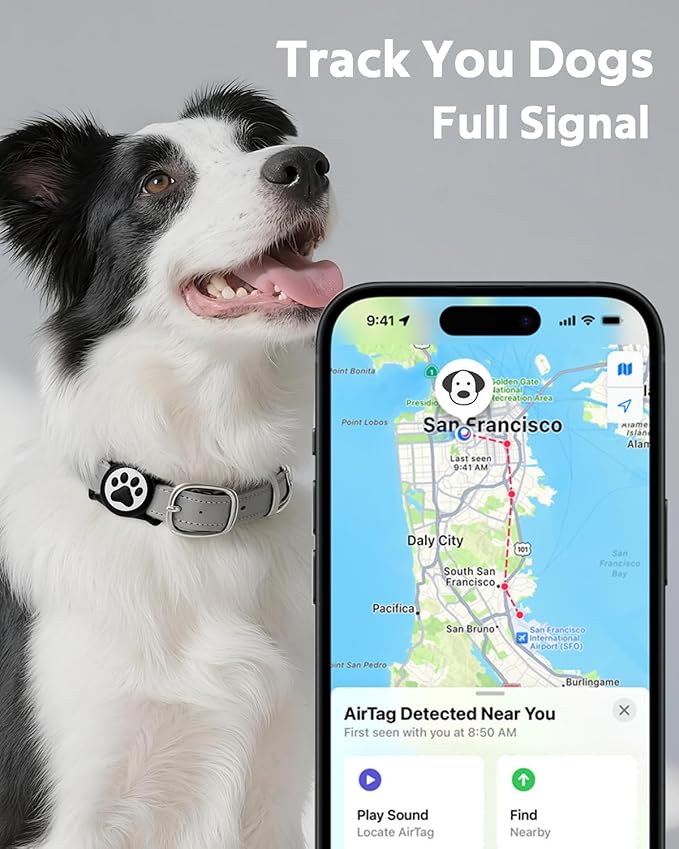 IP68 Waterpoof Dog Airtag Holder, Stretchy Silicone Full Body Covered Apple Air Tag Holder for Dog Cat Collar Fit All Width Collar (Black, 1 Pack)