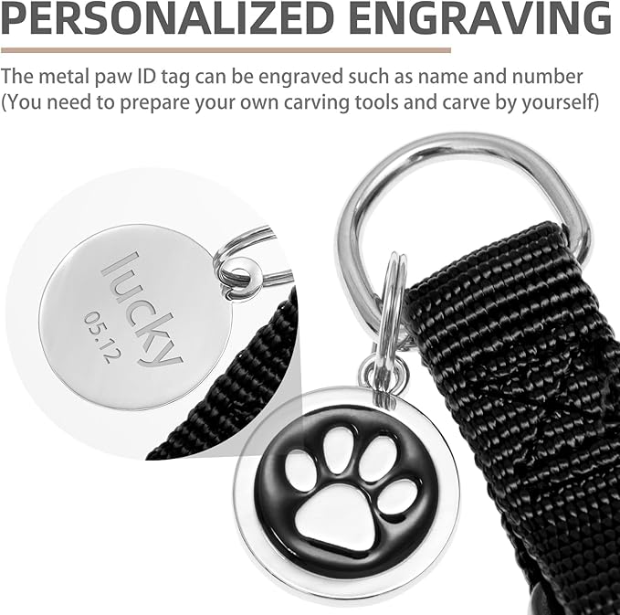 PUPTECK No Pull Dog Harness Soft Adjustable Basic Nylon Step in Puppy Vest Outdoor Walking with ID Tag