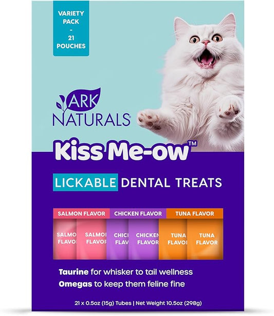 Ark Naturals, Kiss Me-Ow Lickable Variety Pack, 21 x 0.5 oz Assorted Tubes