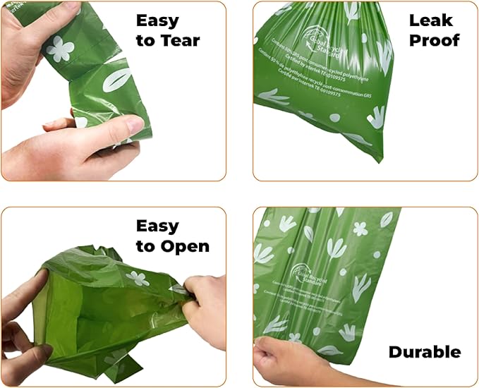 Best Pet Supplies Poop Bags for Dogs, 50% Post-Consumer Recycled Content dog waste bags on rolls, fits all poop bag holders for leashes - 600 Count, Green, Lavender Scented