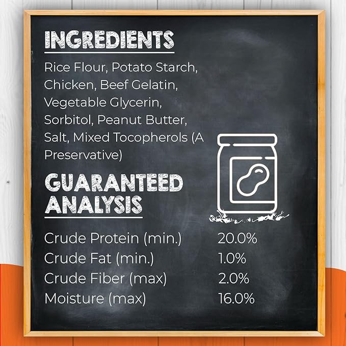 Canine Naturals Peanut Butter Chew - 100% Rawhide Free Dog Treats - Made with Real Peanut Butter - All-Natural and Easily Digestible - 5 Pack of 7 Inch Large Rolls for Dogs 50-75lb