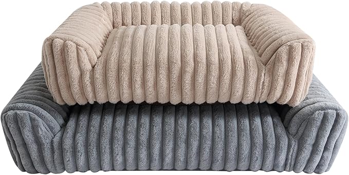 Arlee Saddle Sofa Memory Foam Pet Bed, Comfortable & Washable, Ideal for Dogs and Puppies, Extra Comfort, Couch Design, Crate & Kennel Furniture, Pet Supplies & Essentials, Grey, Medium