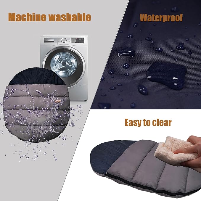 Camping Dog Sleeping Bag, Waterproof Warm Pet Bed Cave, Packable Washable Dog Bed Mat with Compression Bag