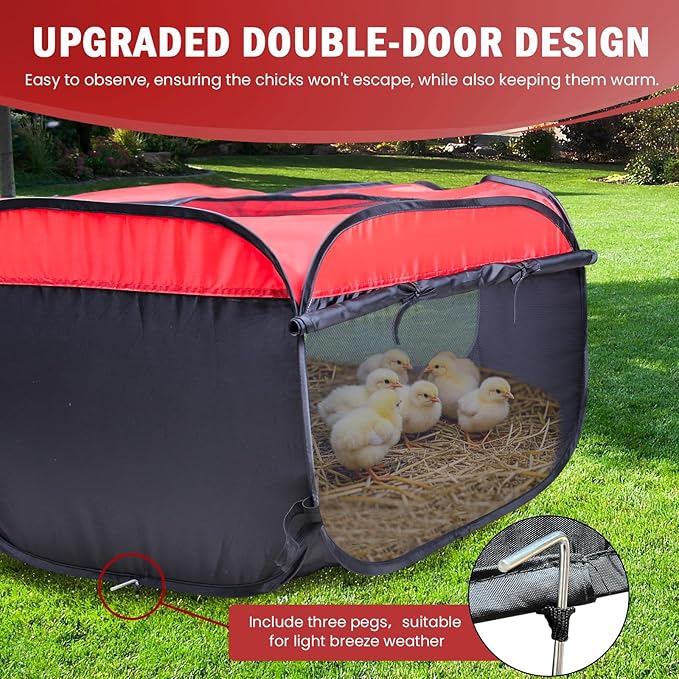 Brooder Box for Chick Starter Kit - Brooder Pen/Baby Chicken Supplies Brooder Box with Ideal Size Brooding Up to 15 Baby Chick, Duck and Quail