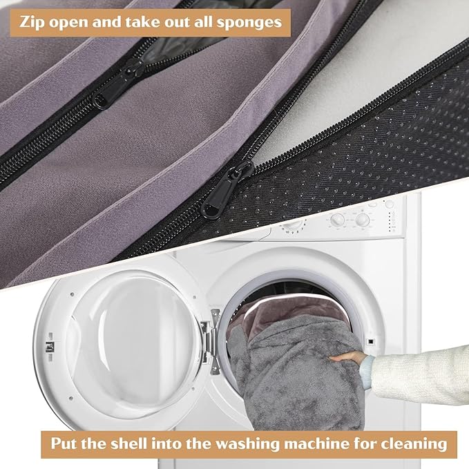 Comfort Expression Large Dog Beds Waterproof Orthopedic Foam Dog Sofa Beds Comfy Pet Bed with Washable Removable Cover & Non-Slip Bottom(Large,Purple)