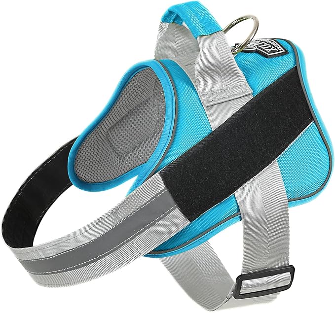 Bolux Dog Harness, No-Pull Reflective Dog Vest, Breathable Adjustable Pet Harness with Handle for Outdoor Walking - No More Pulling, Tugging or Choking (OceanicBlue, Medium (Pack of 1))