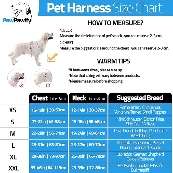 PawPawify Custom No Pull Dog Harness with Name and Phone Number, Heavy Duty Personalized Pet Vest to Prevent Tugging, Pulling, or Choking, Training and Walking (SkyBlue, XS (5-9LBS))