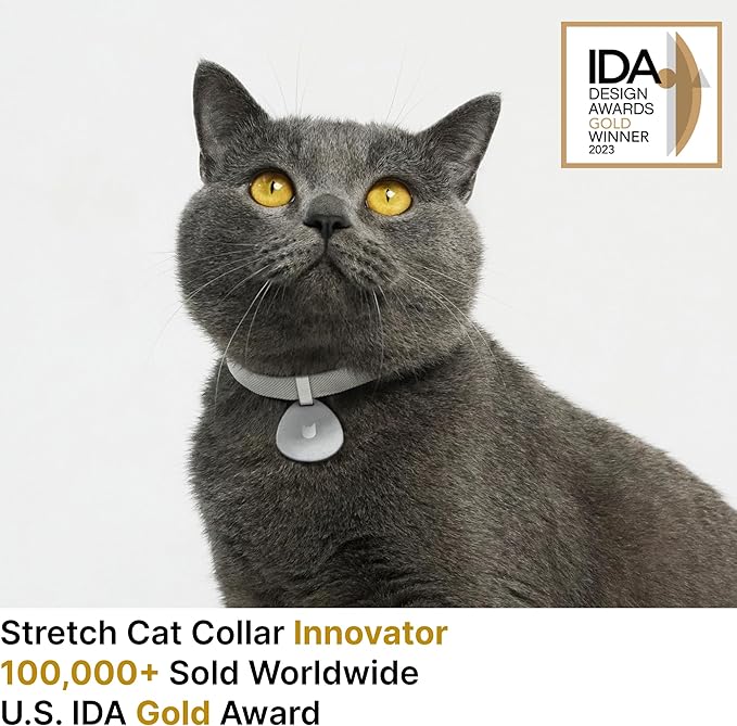 Safety Cat Collar and ID Tag Set - Elastic Quick Release Non Breakaway Personalized Anodized Aluminum Engraved Pet Name Tag, Lightweight for Kitten Small Large Cats