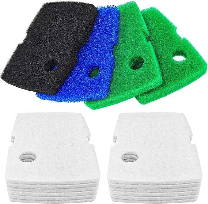 Canister Filter Pads Compatible with Penn Plax Cascade 1200/1500 CCF4UL/CCF5UL Replacement Canisters Filters Sponges for Aquariums Fish Tank Turtle Tank