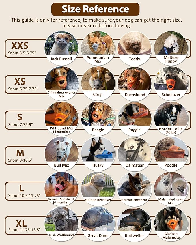 Crazy Felix Nylon Dog Muzzle for Small Medium Large Dogs, Air Mesh Breathable and Drinkable Pet Muzzle for Anti-Biting Anti-Barking Licking (S, Beige)