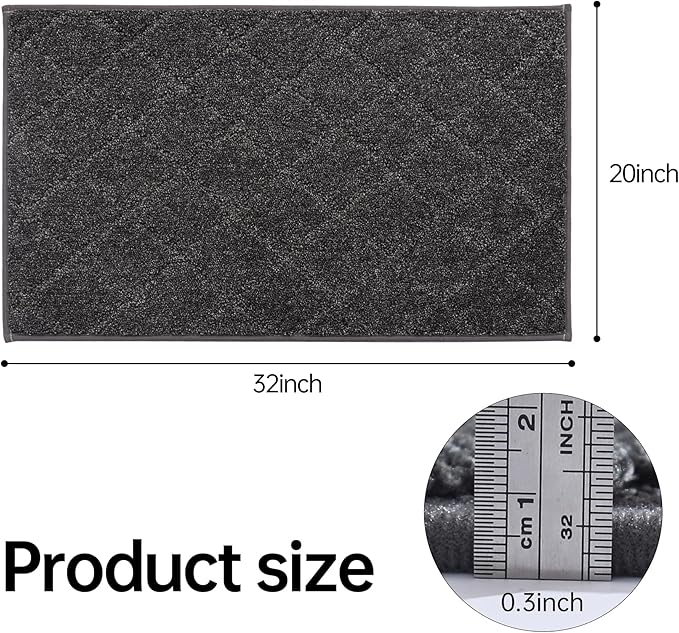 COSY HOMEER Edging Stair Treads Non-Slip Corner Indoor Stair Runners for Wooden Steps,Landing Slip Resistant Stair Rugs for Kids and Dogs, 100% Polyester TPE Backing,Black,20"X32"