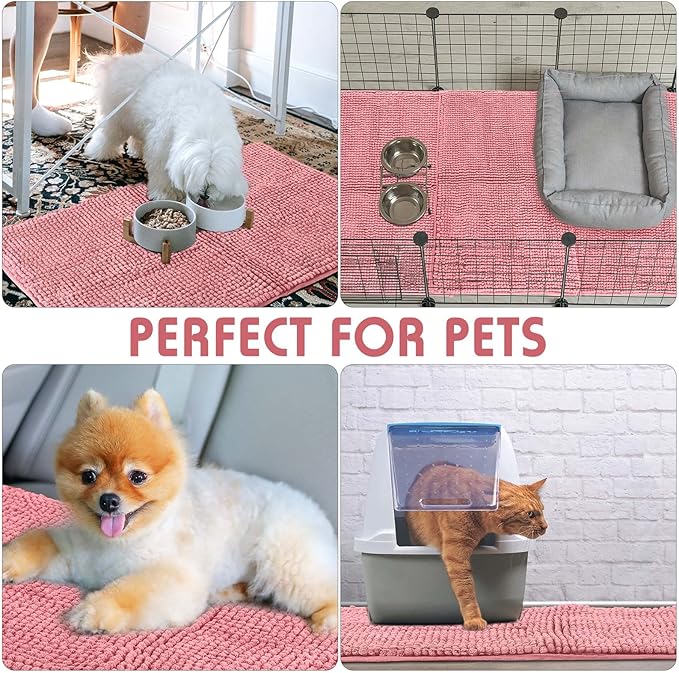 Amylove 4 Pcs Guinea Pig Cage Liner Guinea Pig Bedding Washable Fleece Pee Pads Reusable Small Animals Training Mat Small Animal Sleeping Bed for Bunny Hamster(Pink,16 x 24 Inch)