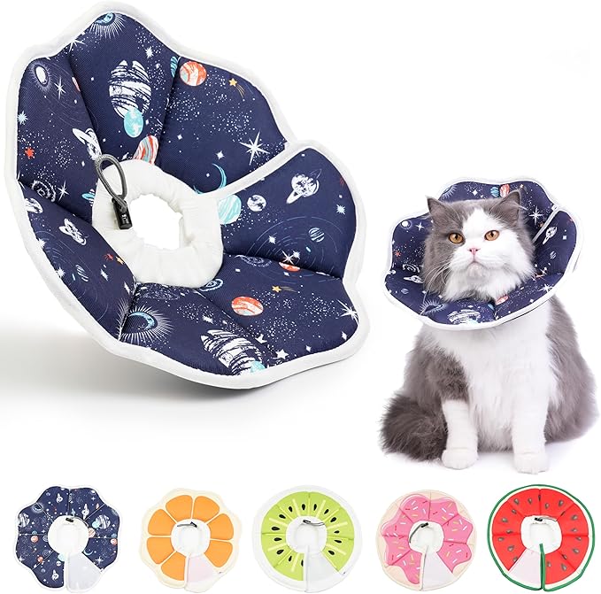 Cat Cone Collar Soft, Waterproof Cat Recovery Collar After Surgery, Adjustable Pet Donut Collar, Safety Elizabethan Collar to Prevent Licking Wounds for Kittens, Pet Cone Alternative