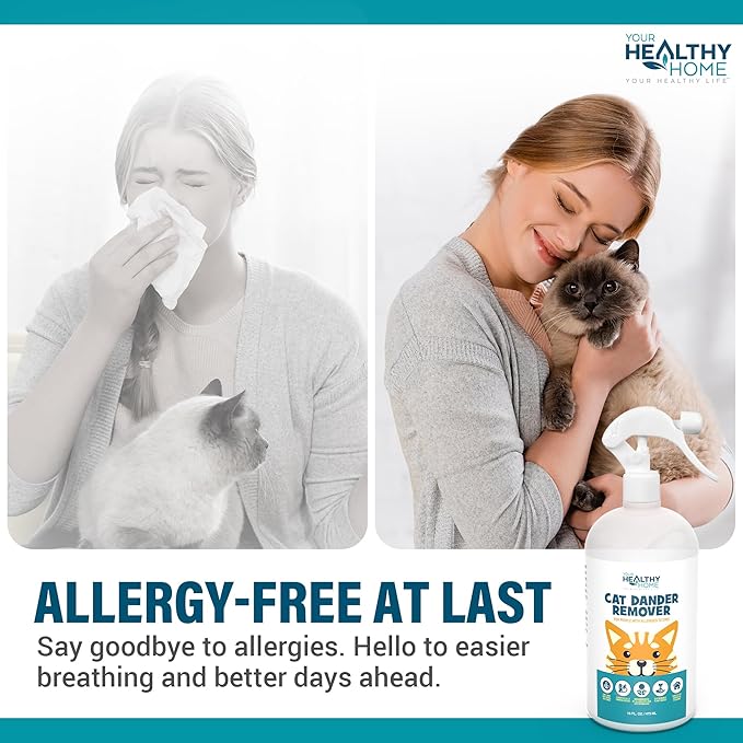 Cat Dander Remover Aloe Vera Free- Pet Dander Allergy Reducer Relief Dry Skin Spray for Cats and Humans| Cruelty-Free & Made in USA (1 Pack)