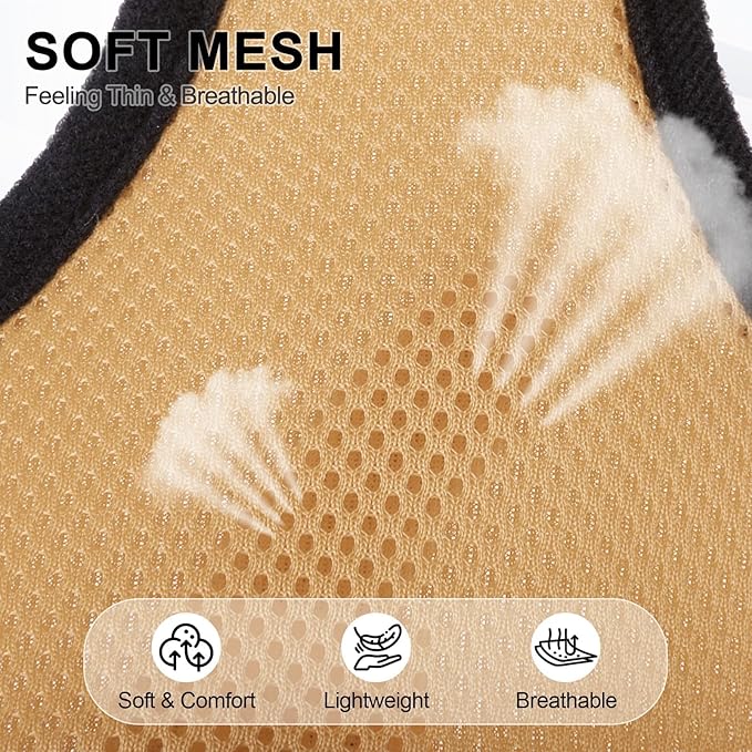 BINGPET No Pull Dog Harness,Soft Mesh Breathable All Weather Vest Harness,Safety Protection Design Durable Adjustable Step-in Easy Walk Dog Harness for Small Medium Large Dogs(Beige,L)