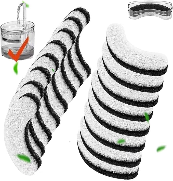 Cat Water Fountain Filters, 16 Pack Pet Fountain Replacement Foam Sponge Pre-Filters Fit for Clear Cat Water Fountain, Dog Dispenser